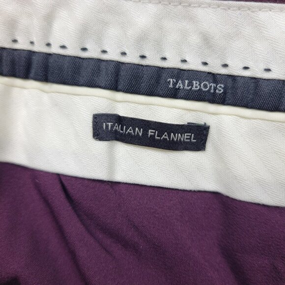 Talbots Womens Pants Size 16 Wine Red Classic Straight Italian Flannel Wool - Picture 8 of 13